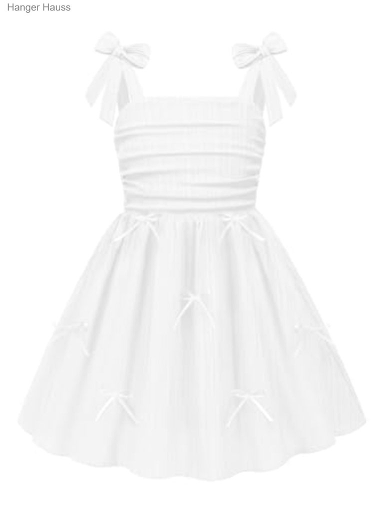 Ruched Smocked Spaghetti Strap Bow Sundress